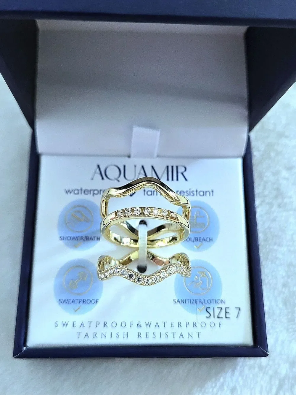 Aquamir Waterproof Triple3️⃣ Ring💍 Set - NIB